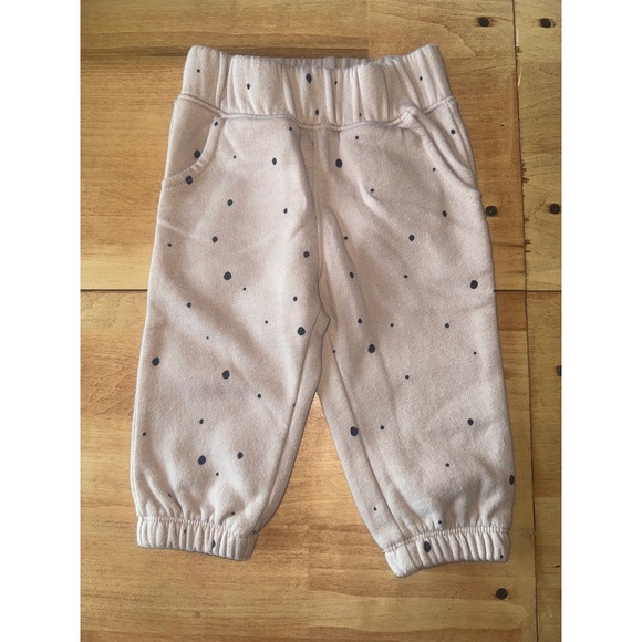 Cat & Jack Other - Cat Jack Toddler Girls Sweatpants Tan Dot Print Elastic Waist Joggers 12M
